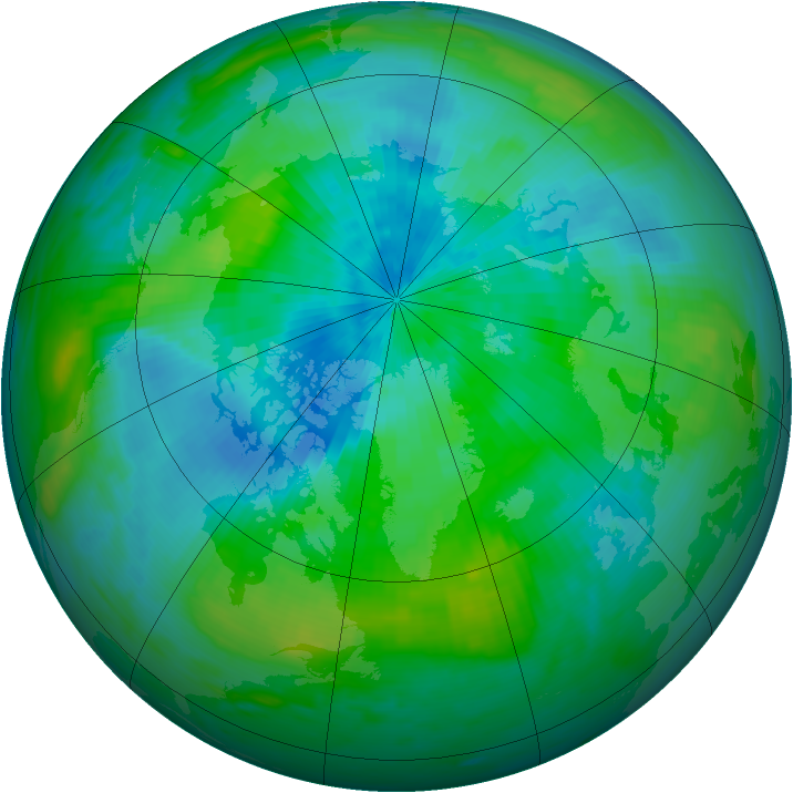 Arctic ozone map for 11 September 1985